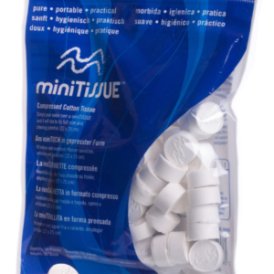 miniTiSSUE komprimiert: perfekt für alle Hauttypen, praktische Grösse, nachhaltig, ideal für verschiedene Einsatzbereiche.